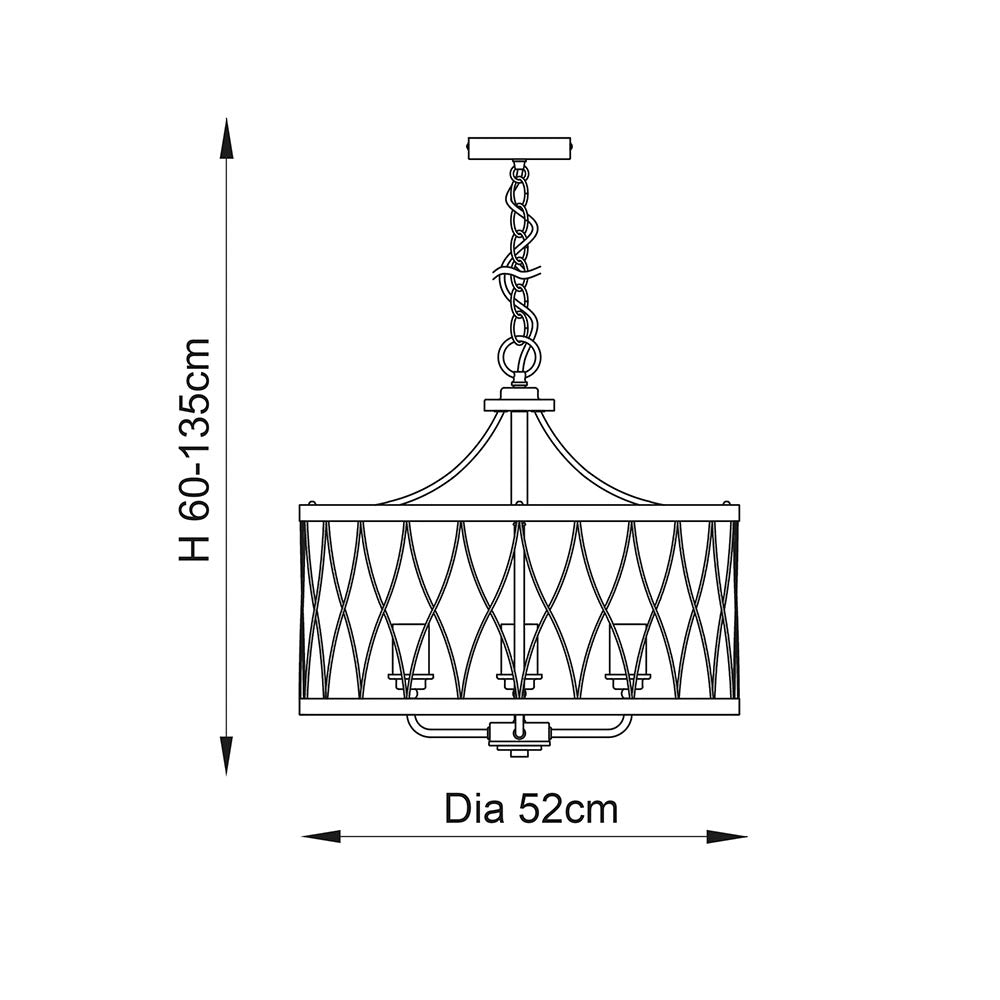 Lampadario rustico tondo nero/bronzo 5xE27 Heston Endon
