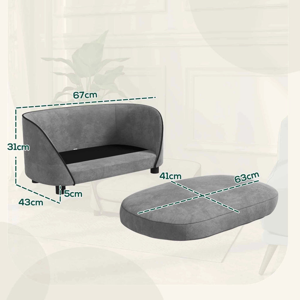 Divano per cani con cuscino ¨C Minimal ¨C grigio
