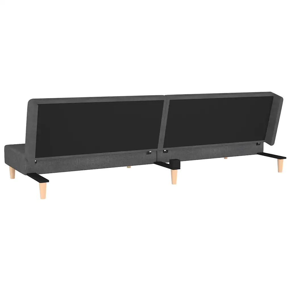 Divano Letto a 2 Posti con 2 Cuscini-Sofa Letto 2 Posti-Daybed Grigio Scuro in Tessuto 160337
