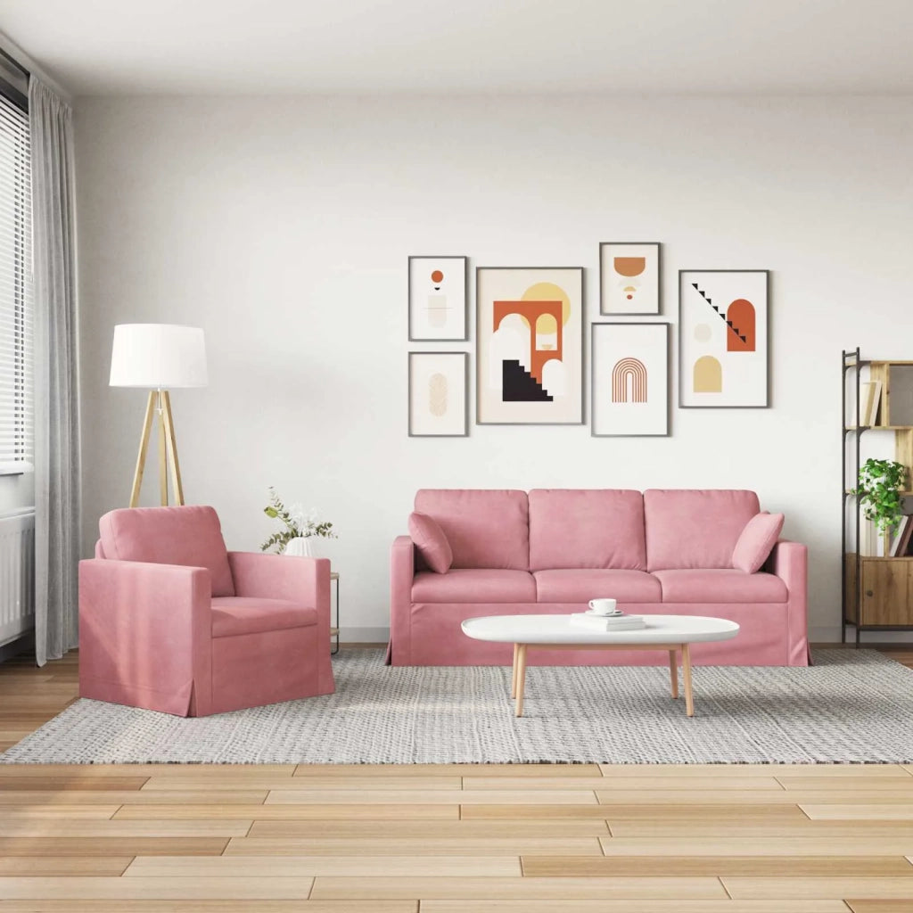 Set di divani 2 pcs Rosa 198 x 78 x 80 cm Velluto 3407599