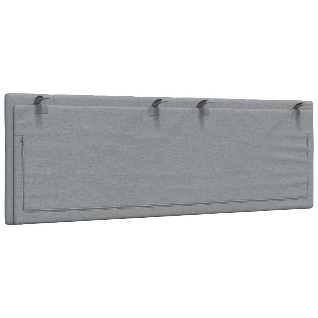 Cuscino Testiera Hanko Grigio Chiaro 140 cm in Tessuto 4019163