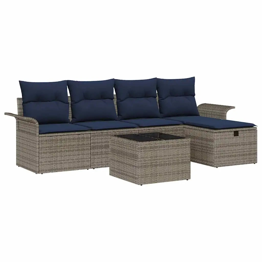 Set Divano da Giardino con cuscino 6 pcs Poly Rattan 3360206