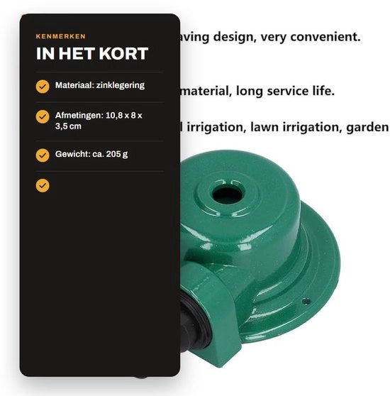 Set di Irrigazione per Giardino - Spout per Zinco - Strumento di Irrigazione - Drenaggio di Acqua per Giardino - Set a 2 pezzi - Dimensioni 10,8 x 8 x 3,5 cm - Irrigatore a Spruzzo