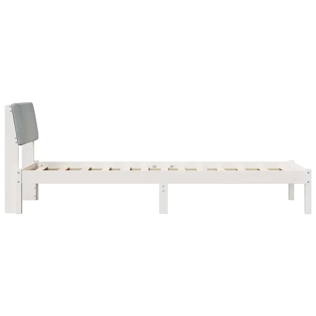 Struttura del Letto Bianco e grigio chiaro 75 x 190 cm 878723