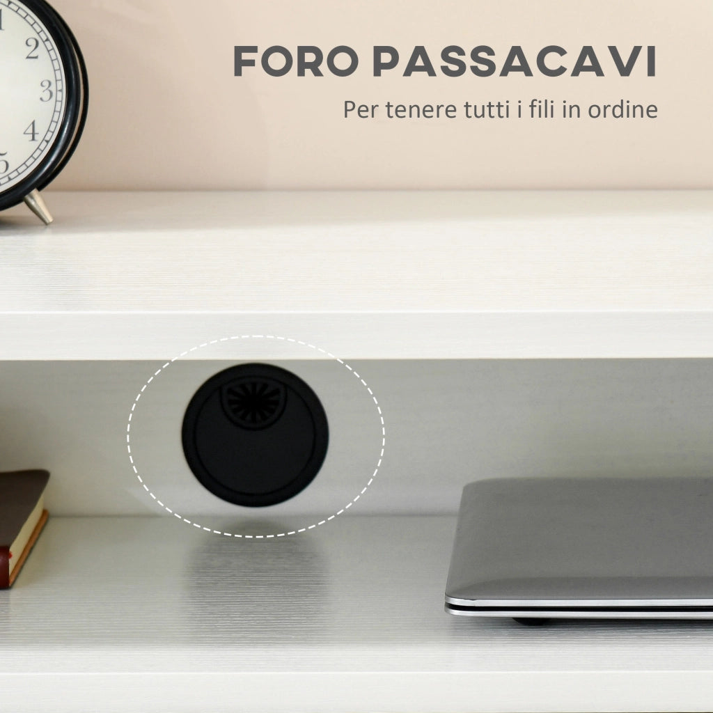 Scrivania con Cassetti e Ruote ¨C Minimal ¨C Bianco 100x36x88cm