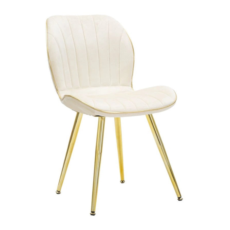 Sedia Paris Space Crema /gold Set 2 Pz cm 46x58x77