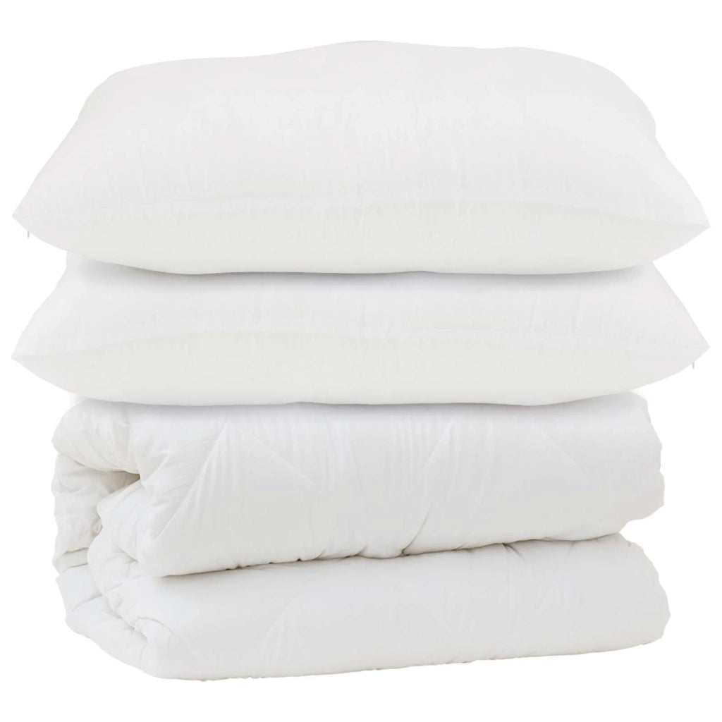 Piumone | Duvet con cuscino 3 pz Bianco Microfibra