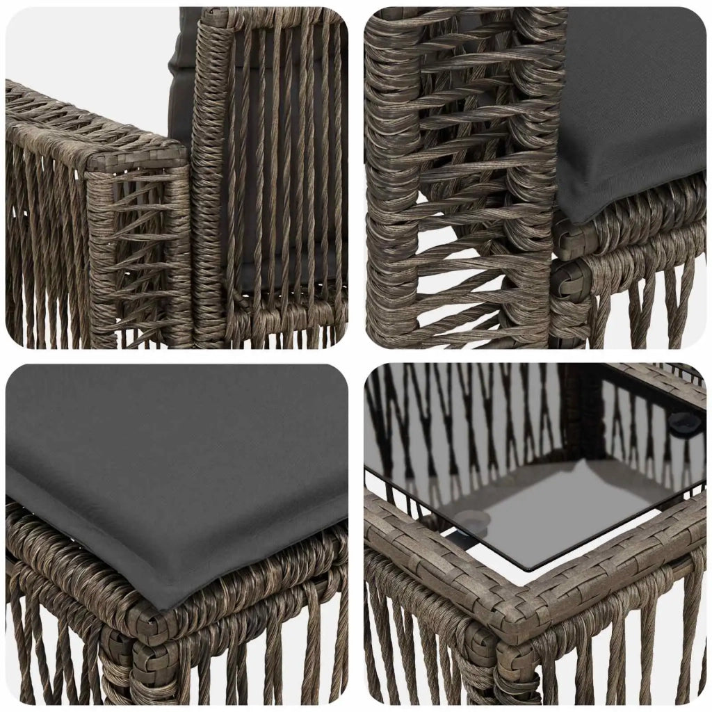 Set Divano da Giardino 9 pz Grigio e Grigio Scuro polyrattan 3435218