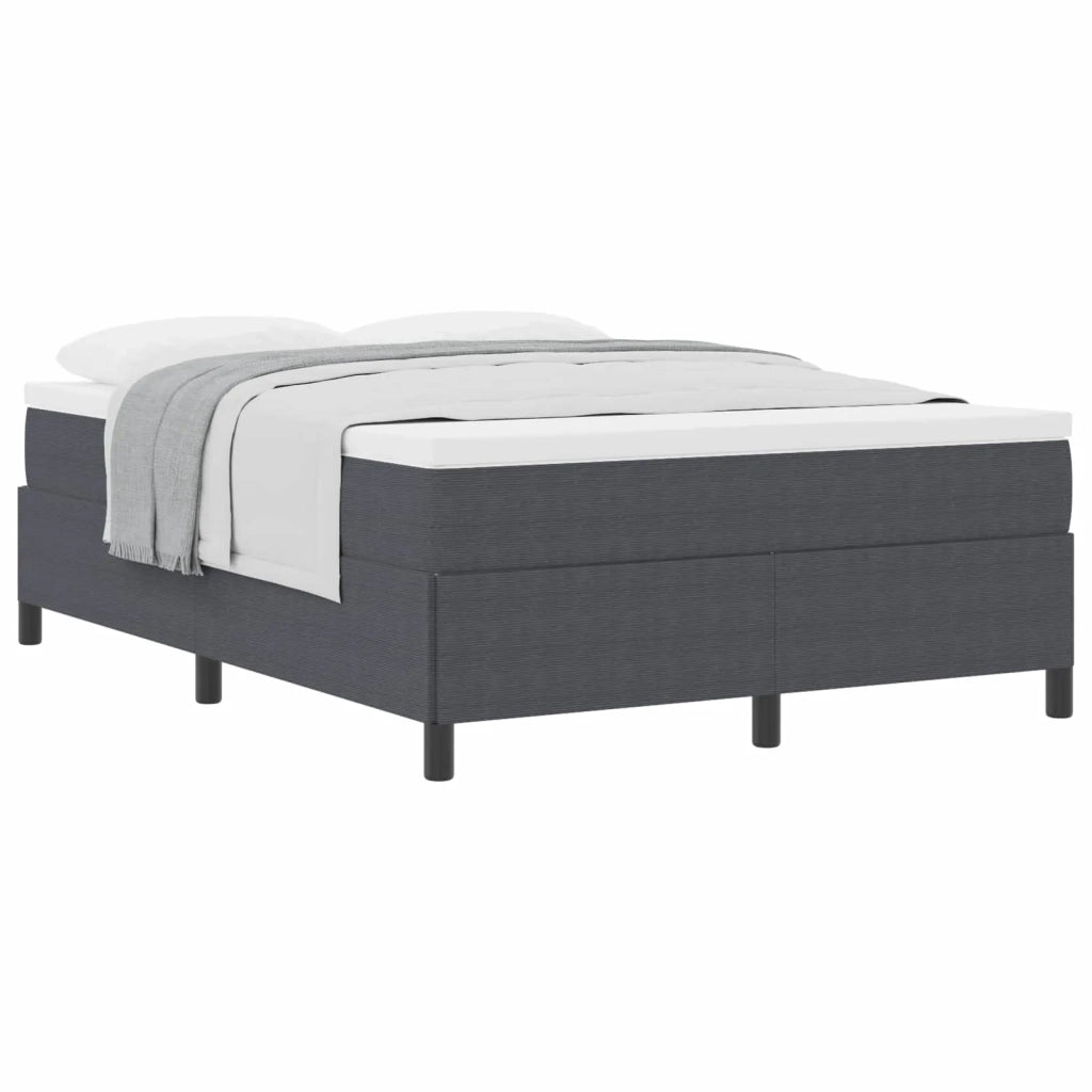Letto a molle Grigio Scuro 140 x 200 cm Tessuto in Cords 42006973