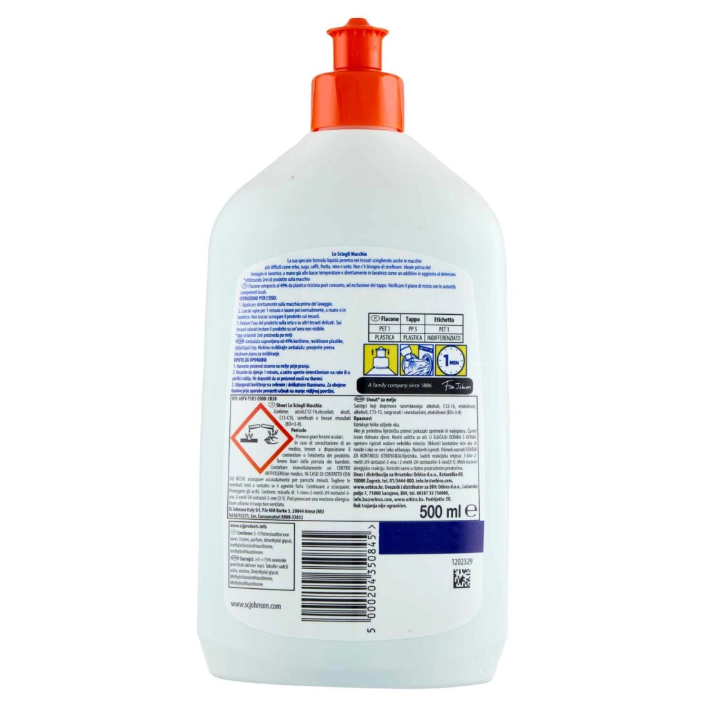 BIO SHOUT DETERGENTE SCIOGLIMACCHIA IN FORMATO DA 500 ML