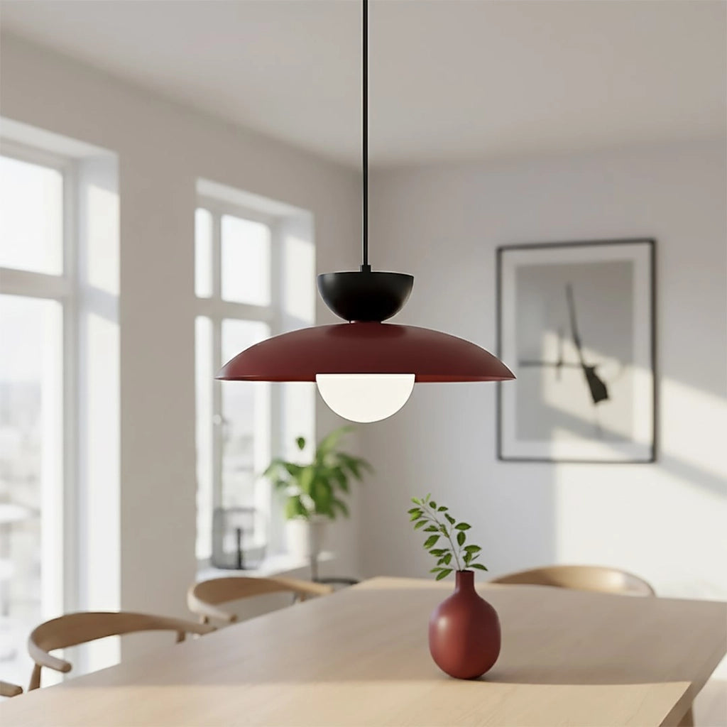 Lampada a sospensione Mulan 1xG9 bordeaux nero bianco Emibig