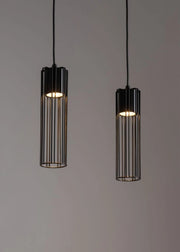 Lampada a sospensione industriale nera doppia GU10 Sigma