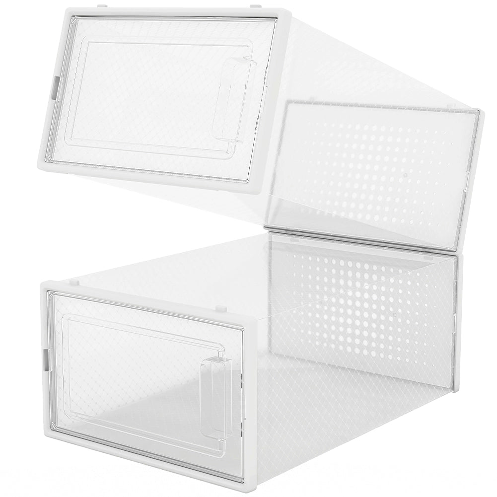 Set 6 Pz Scatole Portascarpe Impilabili 33.5x23x14.5cm Porta Scarpe Salvaspazio