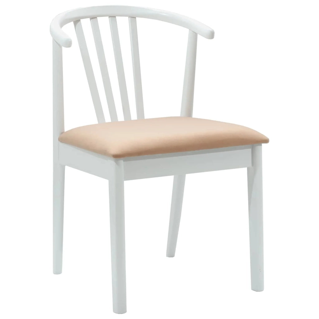 Sedia da pranzo 2 pcs Bianco e marrone Legno di gomma massiccio 42020400