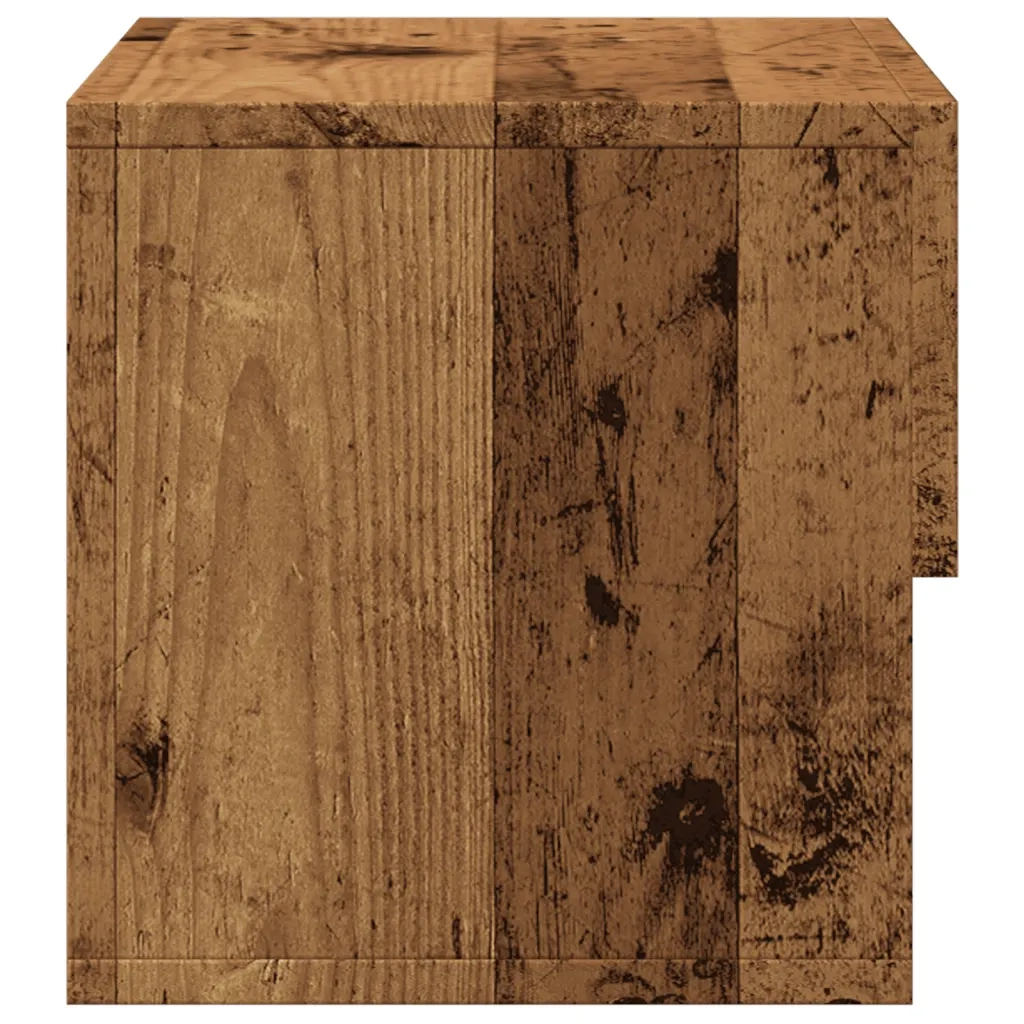 Comodini da Parete 2pz-Tavolino da notte Legno Antico
