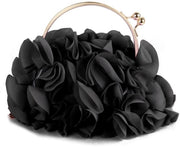 Borsa a forma di fiore per donna in satin con tasche per portafoglio