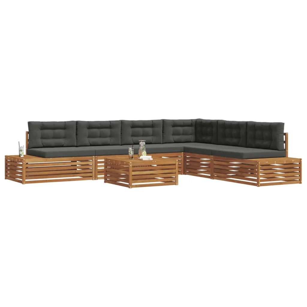 Set di divani da esterno 7 Pezzo Naturale e Antracite 3374107