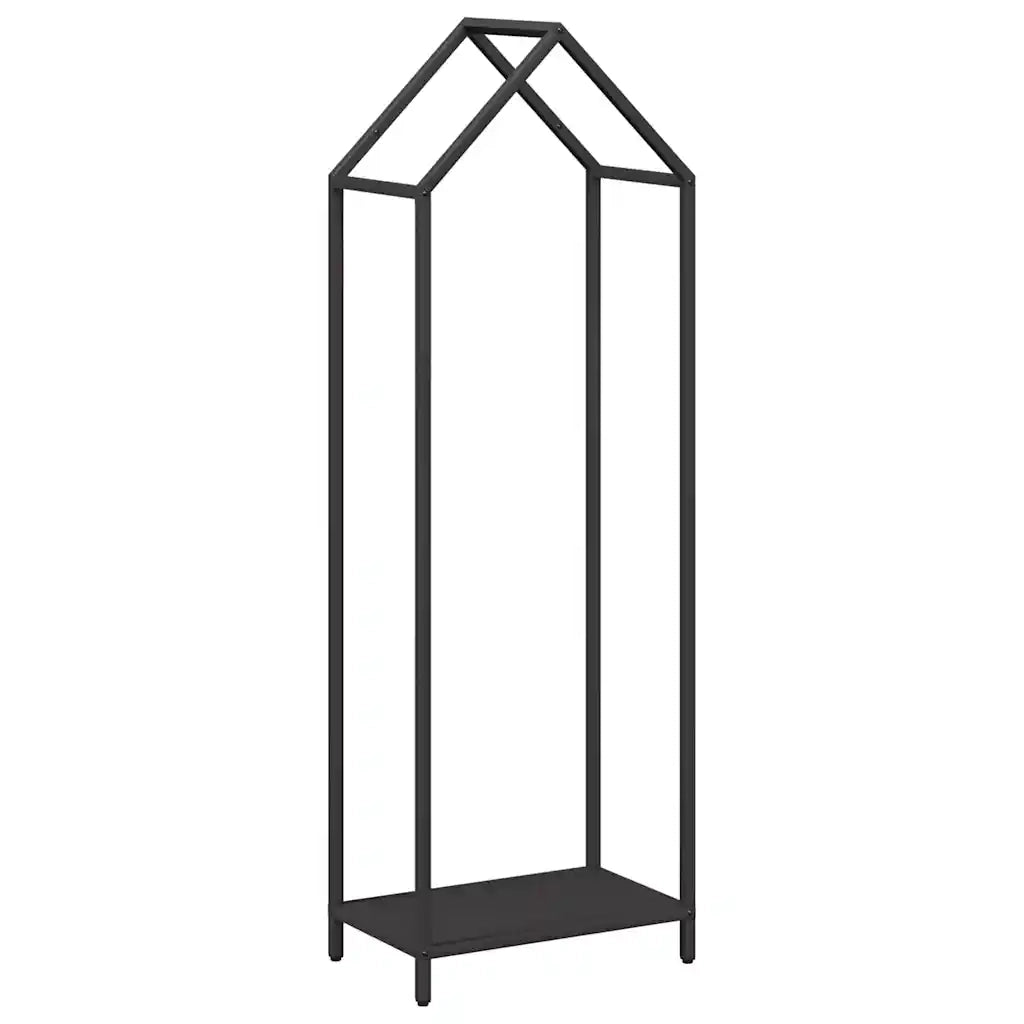 Rastrelliera per Legna da Ardere Nera 40x25x120 cm 864299