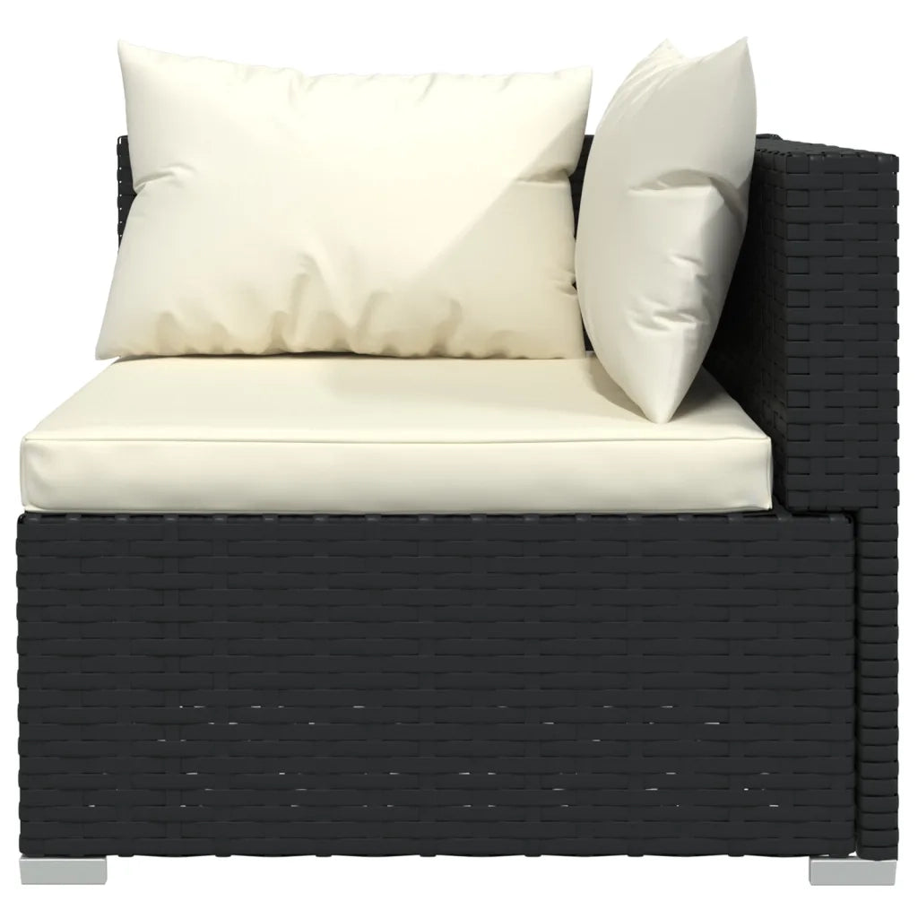 Set Divani da Giardino 11 pz con Cuscini in Polyrattan Nero 3102687