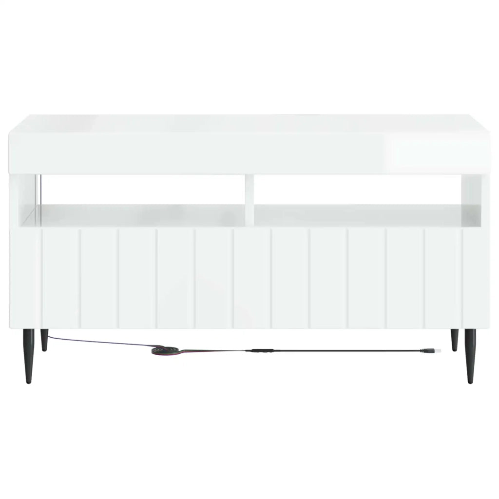 Mobile TV LED Bianco Lucido Legno ingegnerizzato 896559