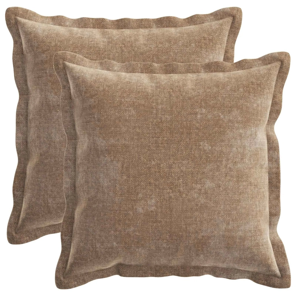 Federa 2 pz HOUTEN Marrone 45 x 45 cm Tessuto Chenille 918697