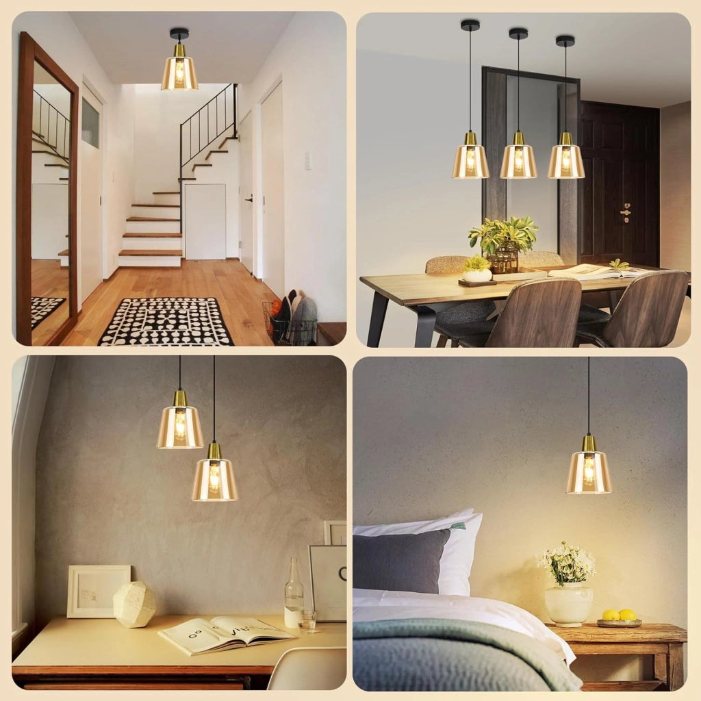 Lampada a Sospensione ZMH 1 luce trasparente E27 per sala da pranzo e camera da letto d¡®albergo