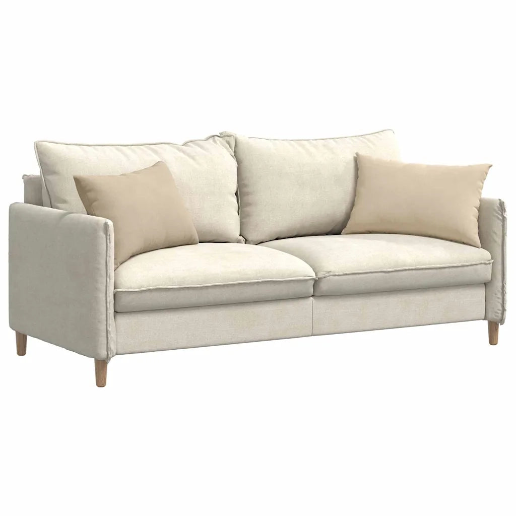 Cuscini da Divano 2 pz-Set di 2 Cuscini per Sofa Crema 60 x 40 cm Tessuto 267443