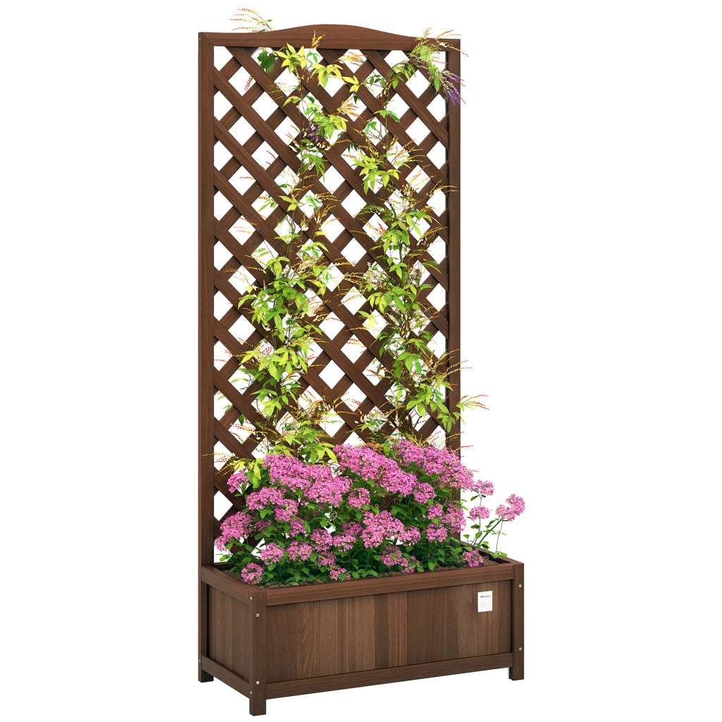 Fioriera con Griglia ¨C Minimal ¨C Marrone 76x36x170 cm
