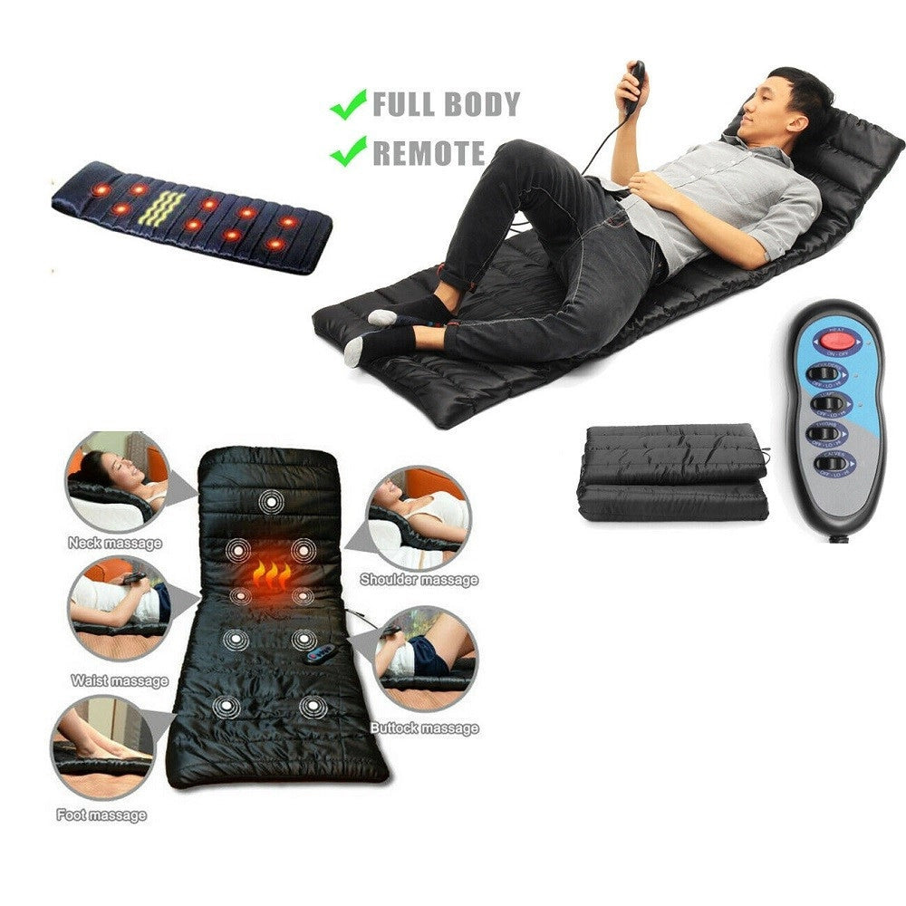 Trade Shop - Materassino Massaggiante Vibrante A 9 Zone Con 4 Aree Vibranti Massaggio Shiatsu -