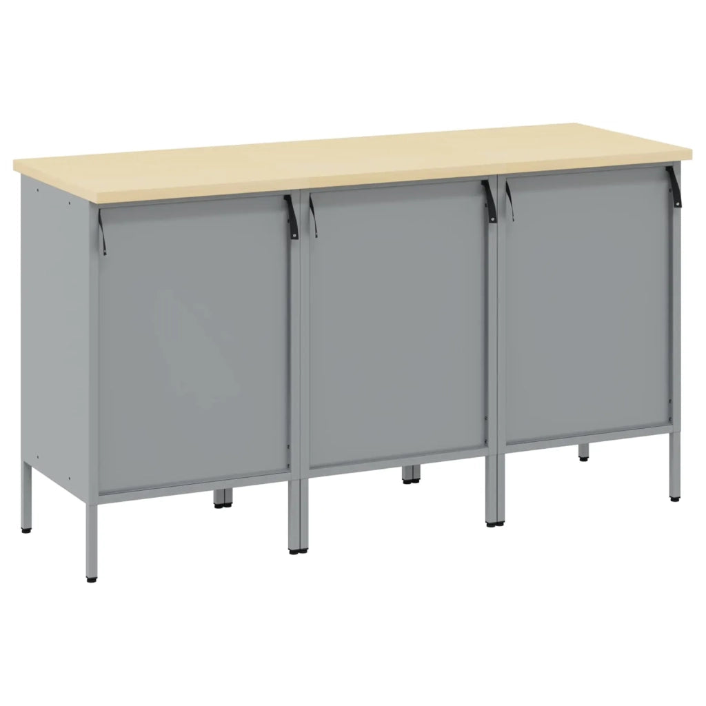 Mobile da lavoro 3 pcs Nero e Grigio 150 x 55 x 85 cm 3321370