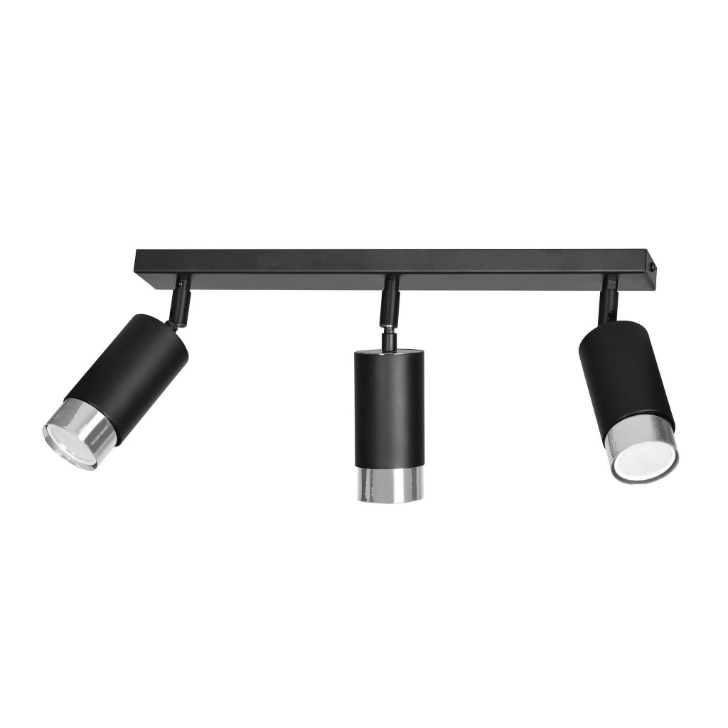 Plafoniera Emibig Hiro 2 faretti GU10 nero/cromo acciaio