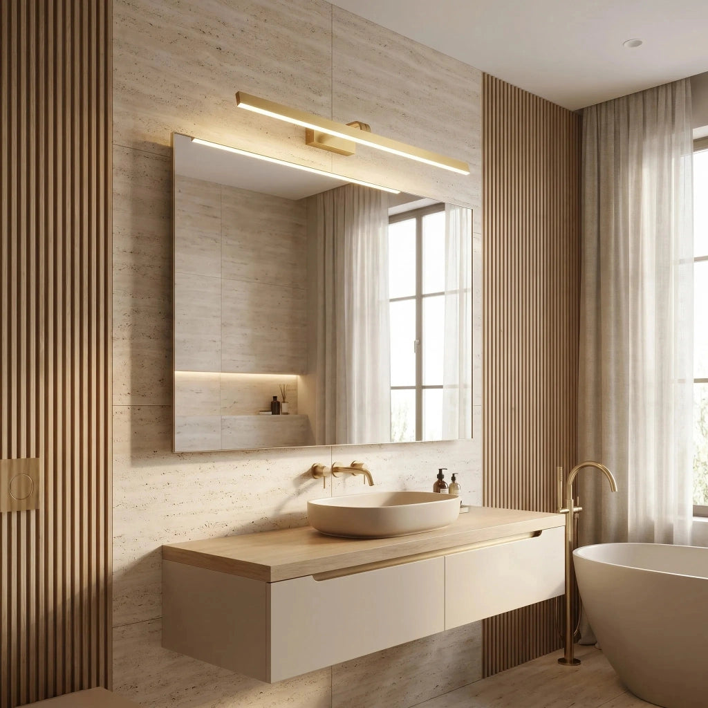 Applique Da Bagno Led Swe009-1w 73cm Brush Gold