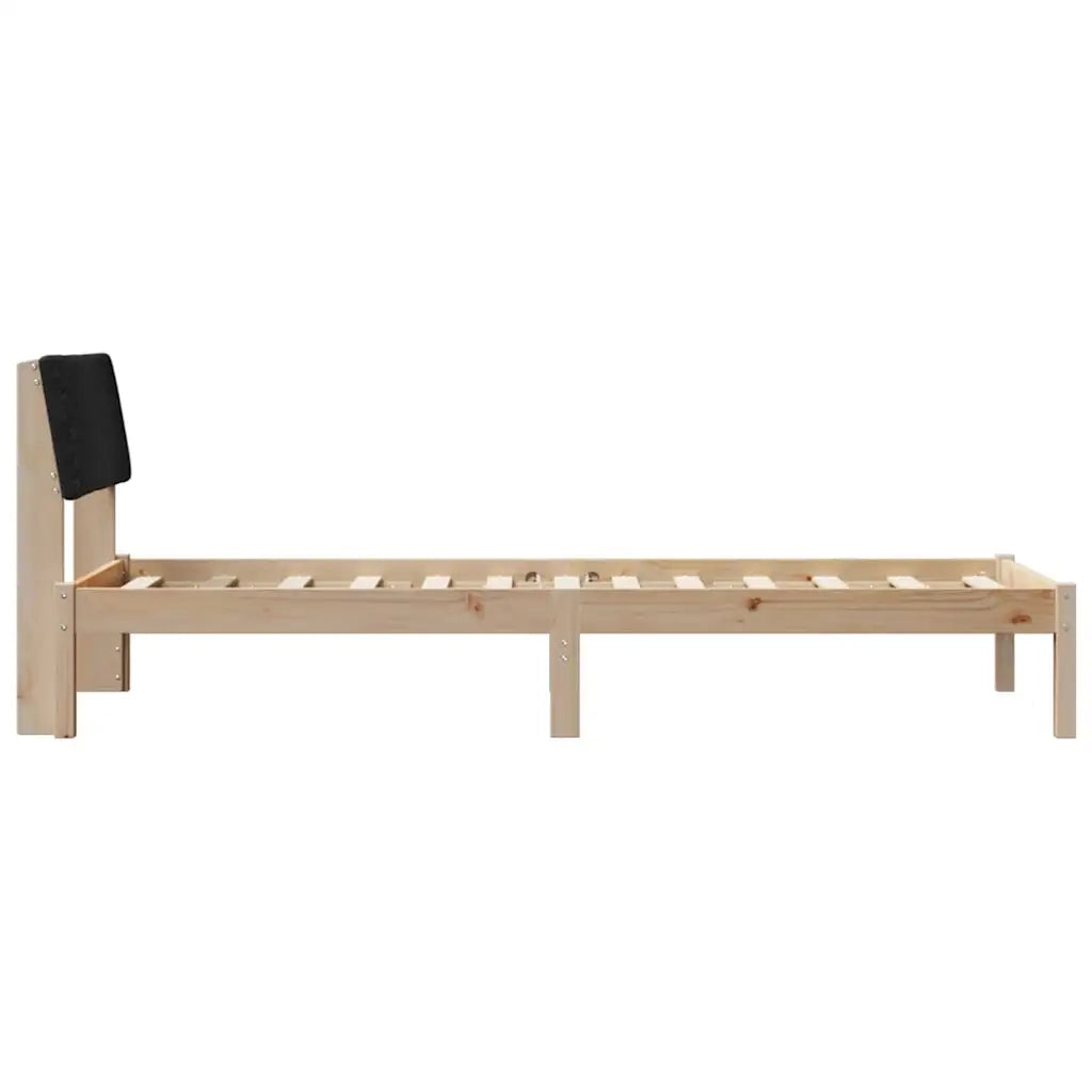 Letto singolo | Letto per adulti | Struttura del Letto con testiera Marrone e nero 80 x 200 cm