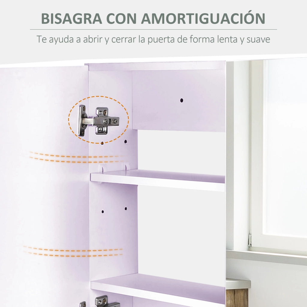 Armadio Bagno con Specchio ¨C Minimal ¨C Lilla Chiaro 80x15x60 cm