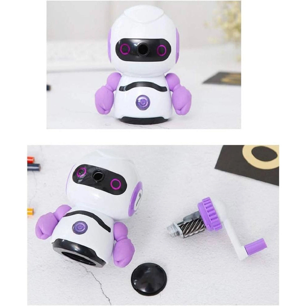 Trade Shop - Temperamatite Design Robot Manuale Con Manico Desktop Per Studenti Ufficio Scuola -