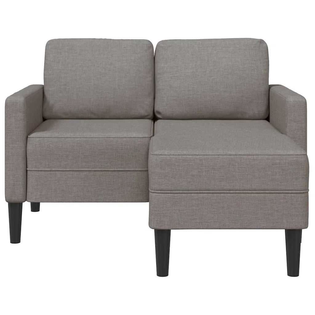 Divano 2 Posti con Chaise a L Tortora 125 cm in Tessuto 4107064