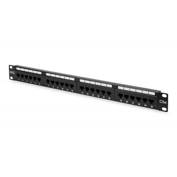 Patch panel 24 porte non schermato utp cat.5e 8 poli rack 19 - DN91524U