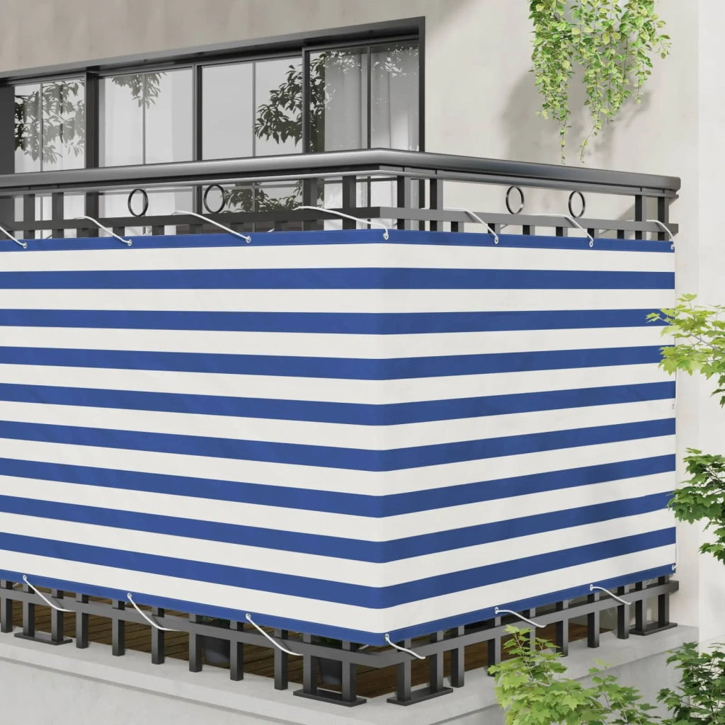 Schermo da balcone | Paravento da Balcone Blu e Bianco 110 x 200 cm Tessuto Oxford