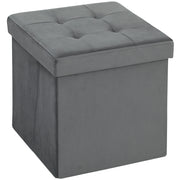 Pouf contenitore pieghevole ¨C Xylo ¨C grigio MDF imbottito