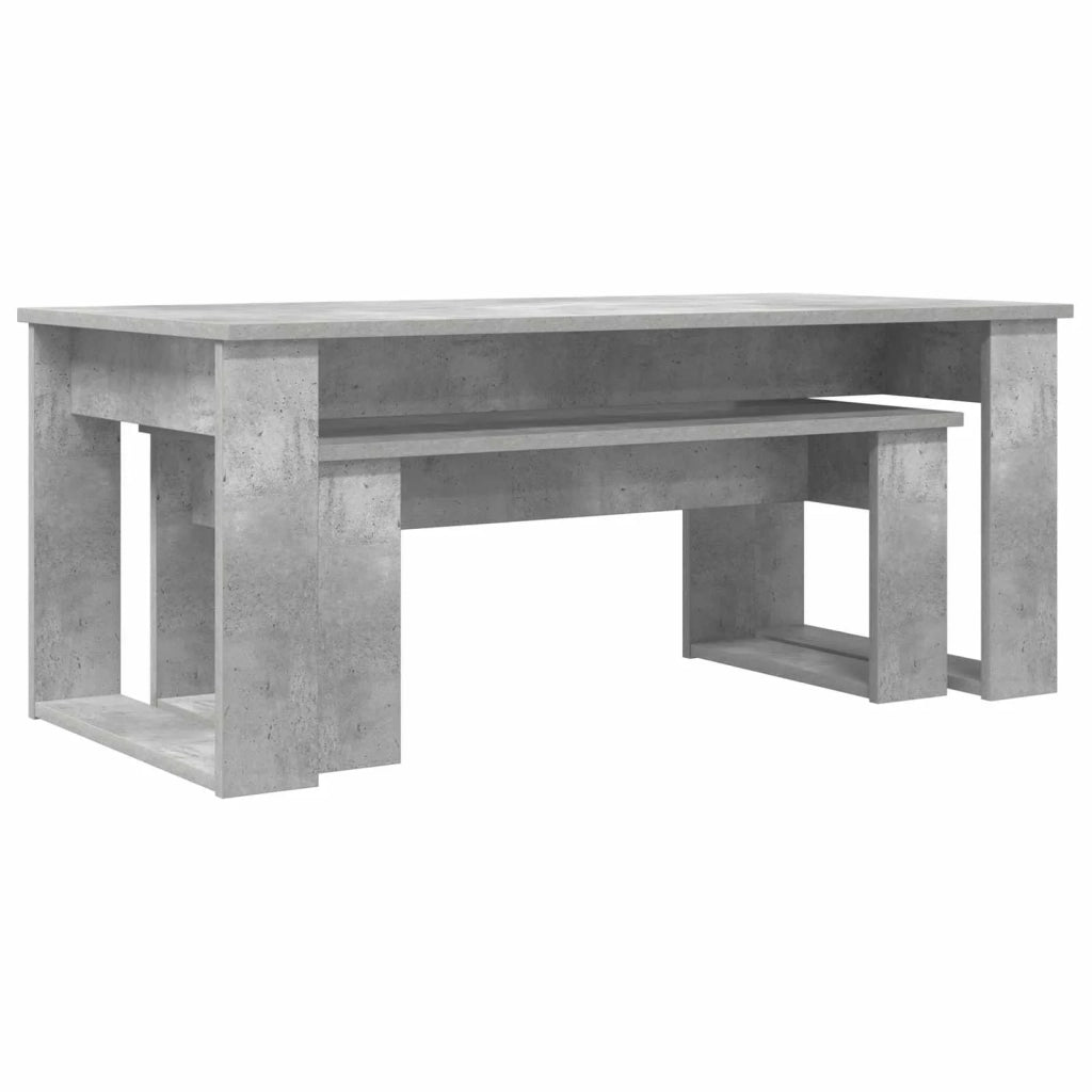 Set di Tavolini da Caffè 2 pcs Grigio cemento Legno multistrato 8000135