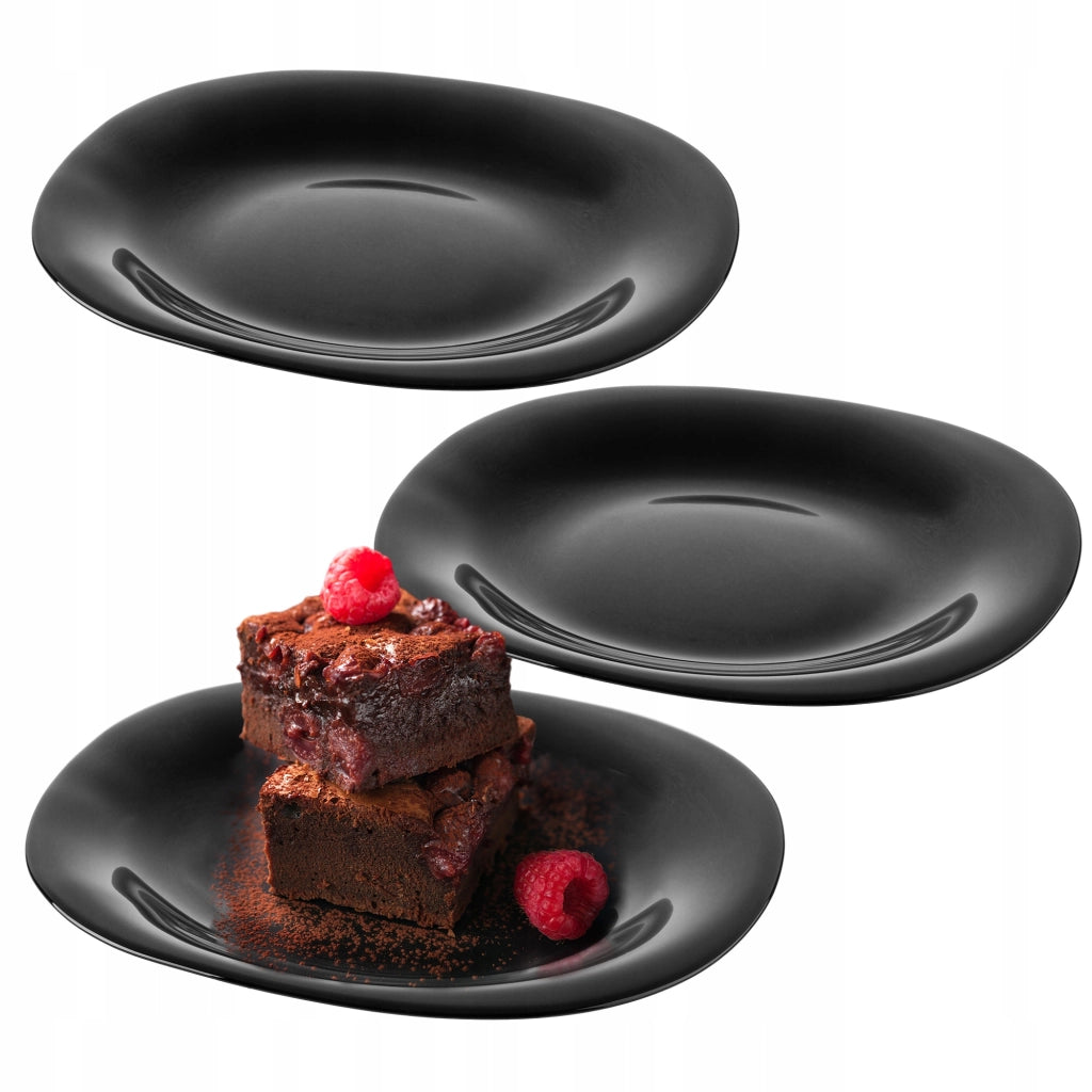 Set di 3 piatti da dessert KADAX da 21,5 cm, colore nero.