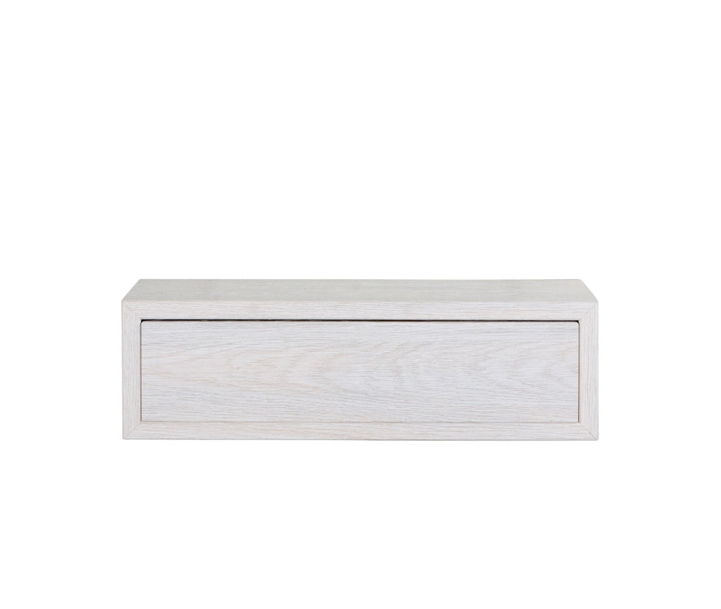 Mensola da Parete 1 Cassetto 45x13,4x20 cm in Fibra di Legno Lego Rovere Sbiancato