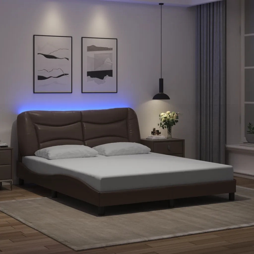 Giroletto con LED senza Materasso Hvar Marrone 160x200 cm