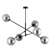 Lampadario Emibig Linear 6xE14 nero/cromo 102cm dimmerabile