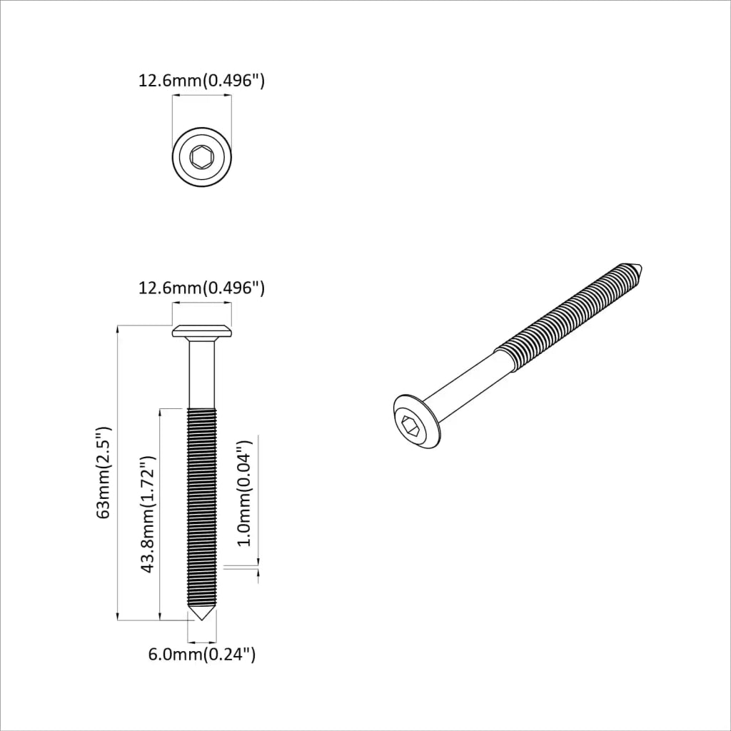 Vite 12 pcs Argento M6 x 60 mm Acciaio 864413