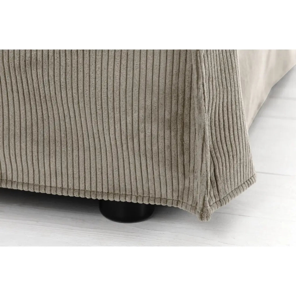 Divano dritto KALIA - Tessuto a costine beige grigio - 3 posti - Stile contemporaneo