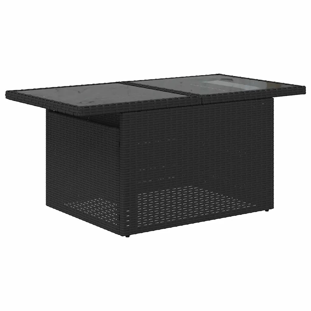 Set Divano da Giardino 9 pcs Nero e Crema polyrattan 3348843