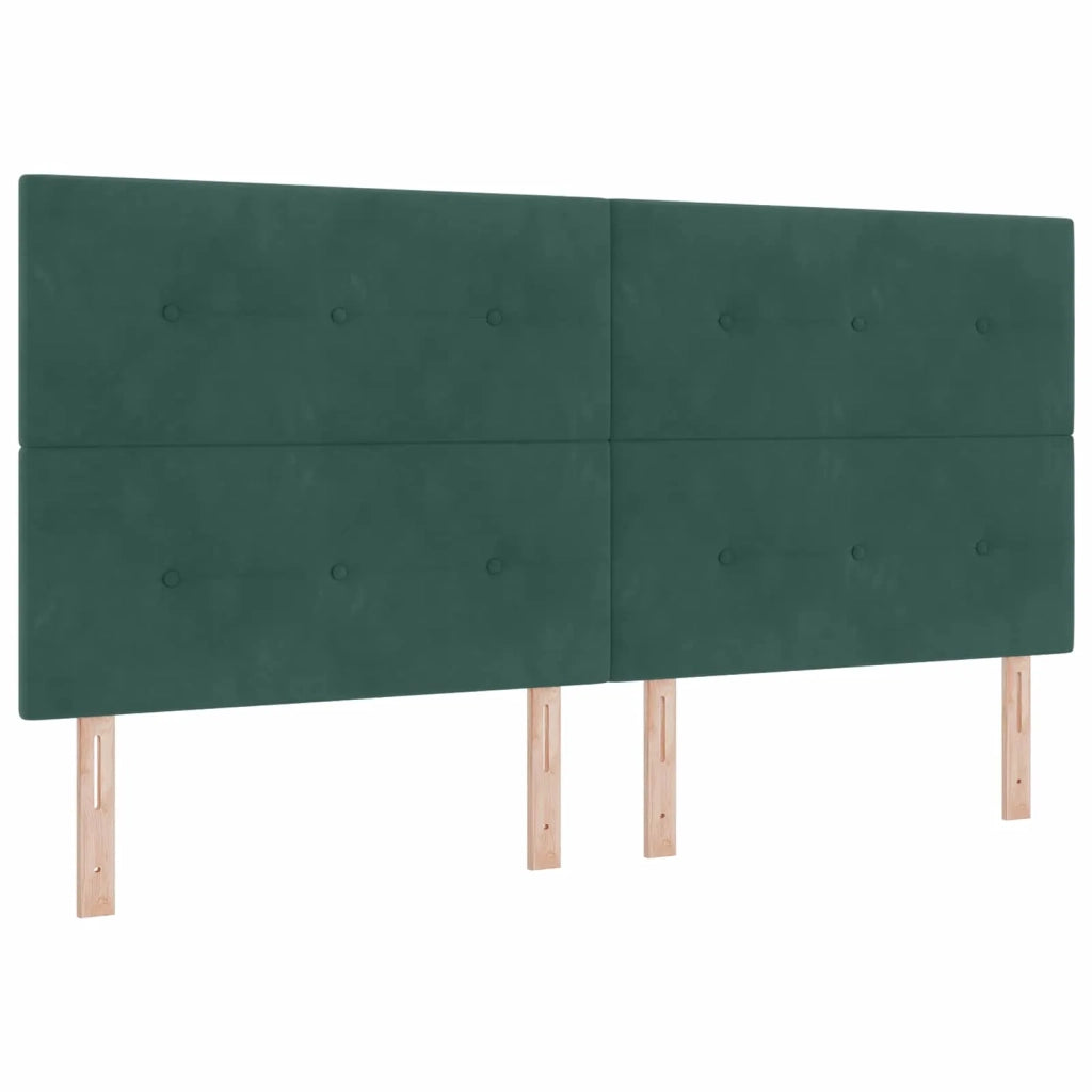 Letto box spring con materasso Verde Scuro 200 x 200 cm Velluto 3455177