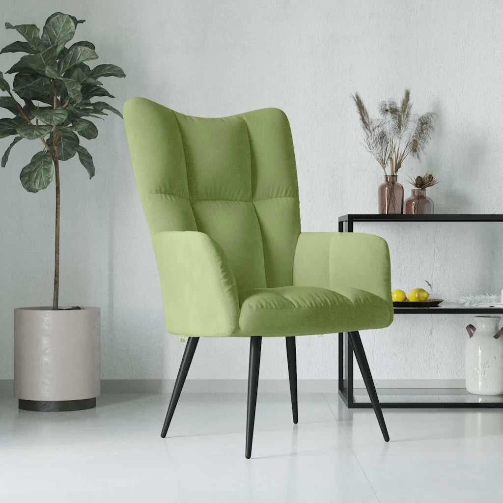 Poltrona | Sedia Relax Verde Chiaro in Velluto