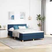 Letto a Sorgente LED con materasso Blu 140 x 200 cm Tessuto